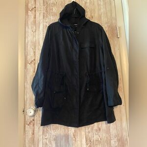 Torrid size 2 black light jacket hooded layering piece plus size